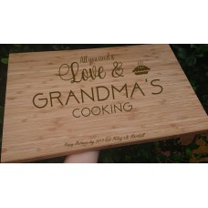 Mother's Day Chopping Board "All you need is love and Names cooking"